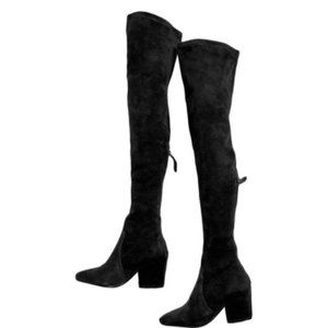 'ELLIS' BLACK CLASSIC OVER THE KNEE SUEDE LEATHER